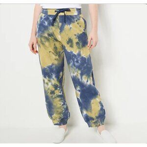 RM Rebecca Minkoff Terry Ankle Joggers Size 1X Mustard Tie Dye A474355
